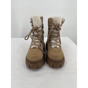 DKNY Womens Ciara Suede Lug Sole Combat & Lace-up Boots Size 5.5